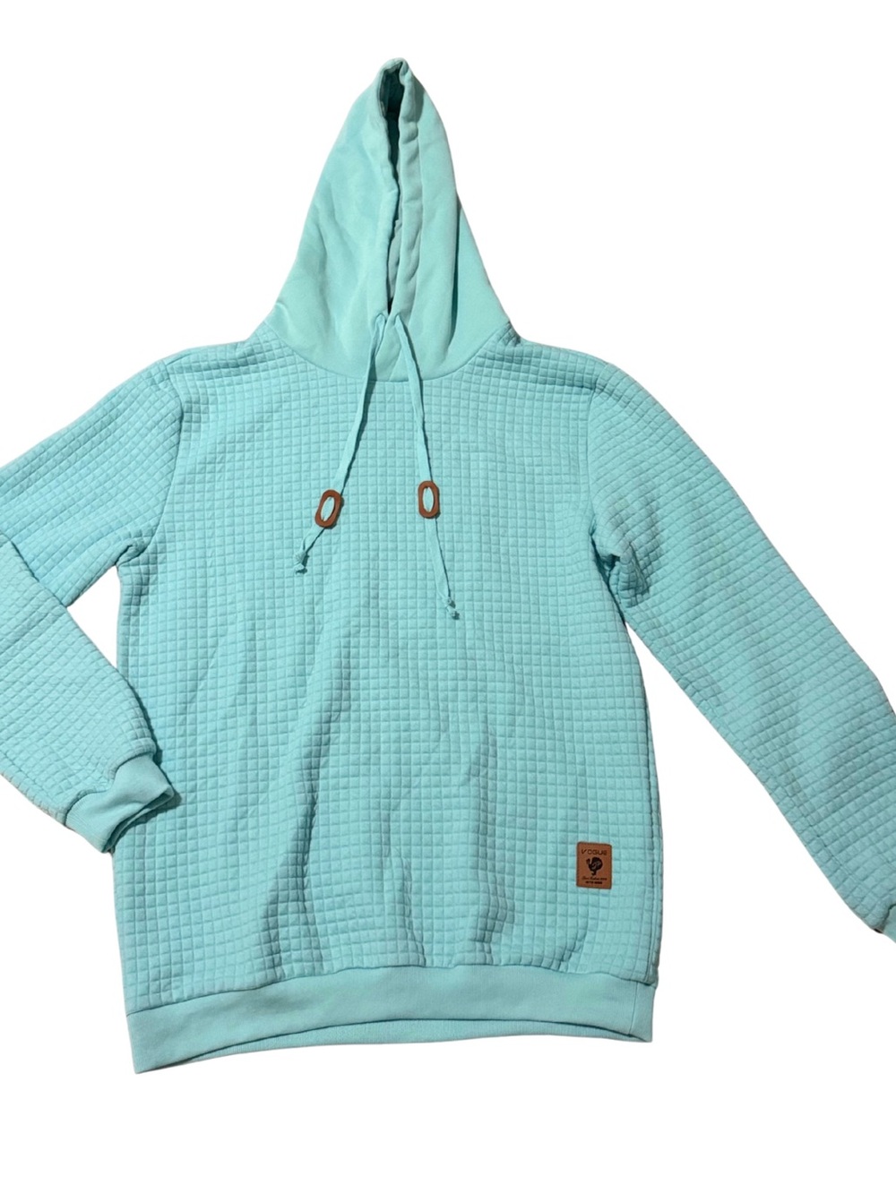 Men’s Aqua Coofandy Vogue Quilted Hoodie Sweater - Medium